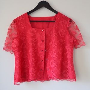 red lace blouse